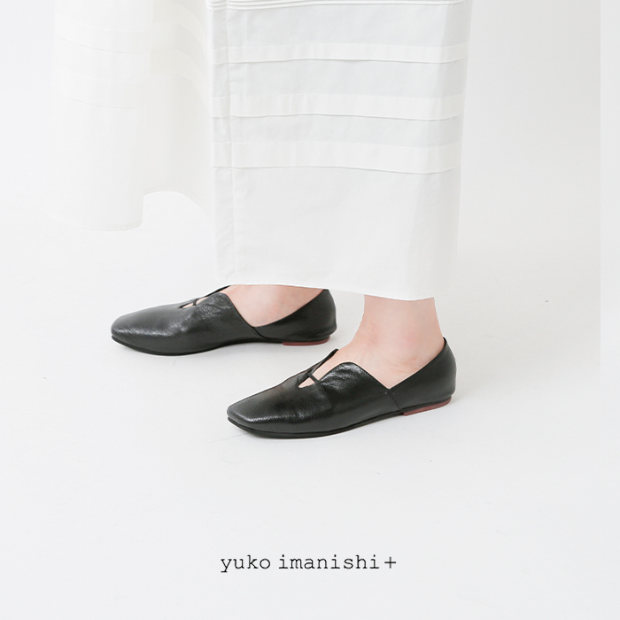yuko imanishi+ ユウコイマニシプラス 型押し ゴート レザー フラット 