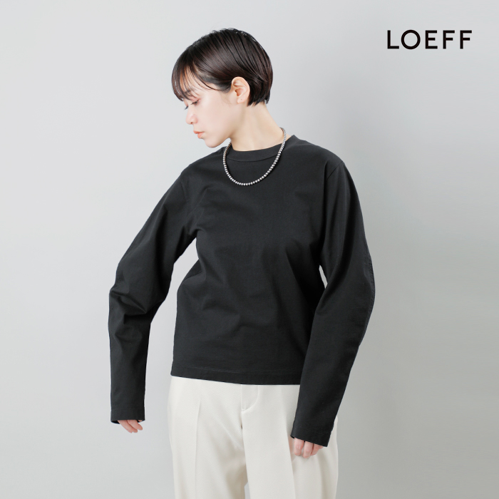 LOEFF(ロエフ)オーガニックコットンクレセントスリーブクロップドTシャツ8812-699-0032