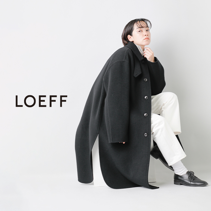 LOEFF W スムース ポンチョ コート-