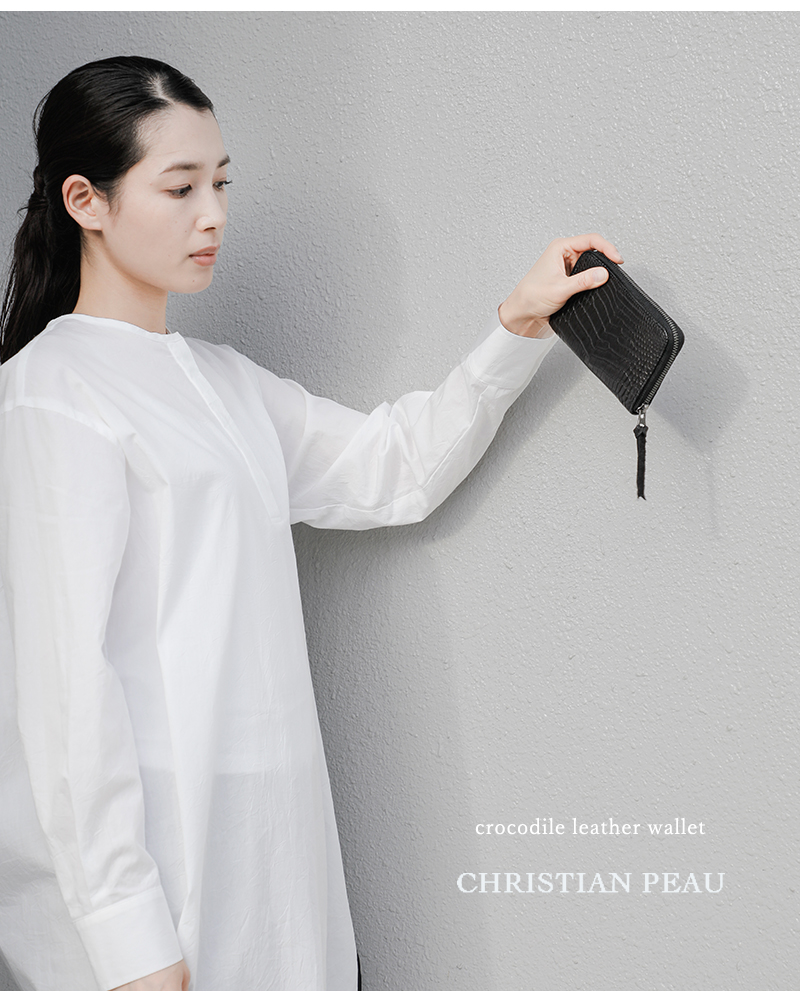 CHRISTIAN PEAU(クリスチャン・ポー・クリスチャンポー)クロコダイルレザーウォレットb-004-s-cr