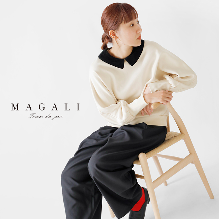 MAGARI MAGALI コットン シルケット スウェット プルオーバーサイズ