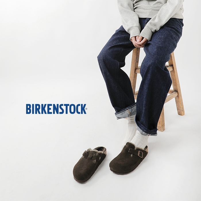 BIRKENSTOCK(ビルケンシュトック)スエードストラップフラットクロッグサンダル“BOSTONSHEARLING”boston-shearling