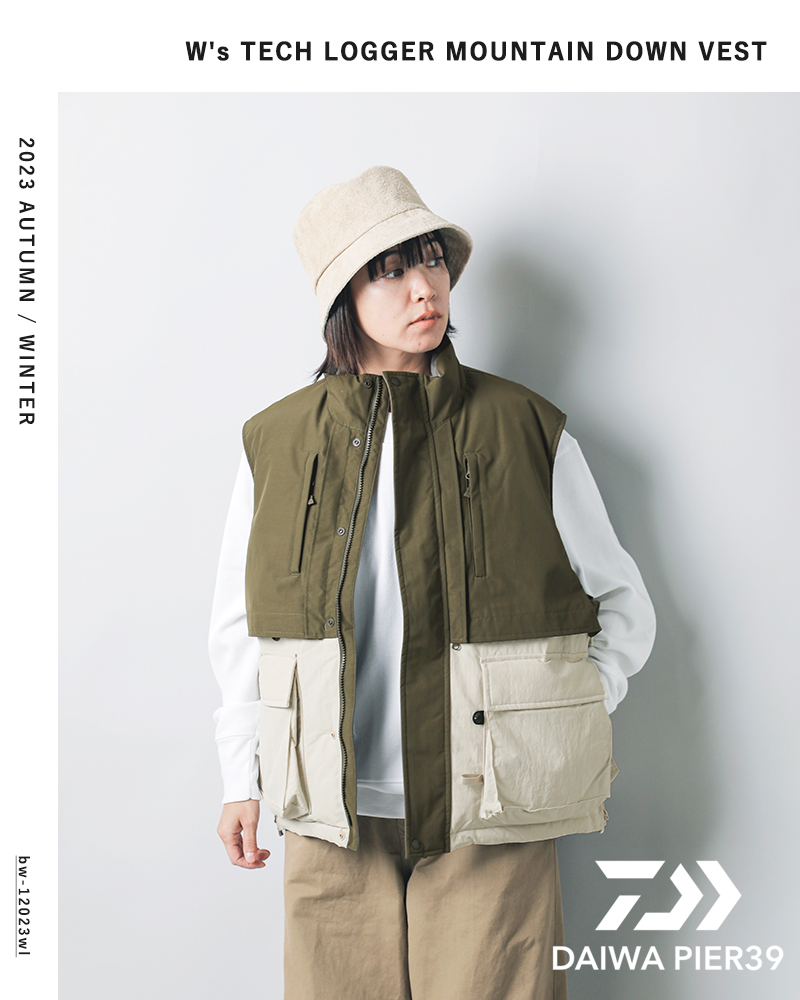 【クーポン対象】【30%OFF】DAIWA PIER39 ダイワピア39 , 撥水 テック ロガー マウンテン ダウン ベスト “W's TECH  LOGGER MOUNTAIN DOWN VEST” bw-12023wl-yo レディース