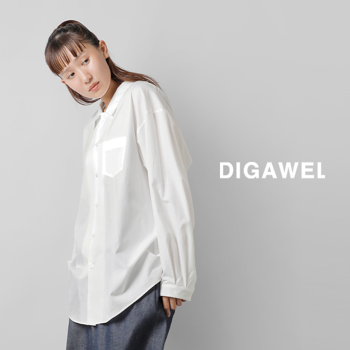 ☆】【30%OFF】DIGAWEL ディガウェル コットン ルーズネック オーバー