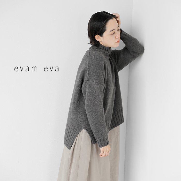 ☆】evam eva エヴァムエヴァ アルパカ ウール タートルネック