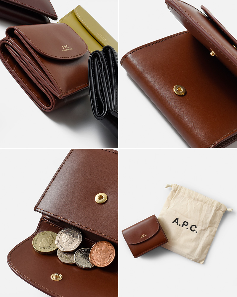 ☆】A.P.C. アー ペー セー スムースレザー 三つ折り ウォレット “TRIFOLD GENEVE” f63483-mn レディース | Piu  di aranciato(ピウディアランチェート)