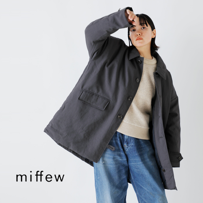 miffew(ミフュー)ワイドスクエアバルマカーンダウンコート“BALCOLLAROVERDOWNCOAT”few23wjk5114