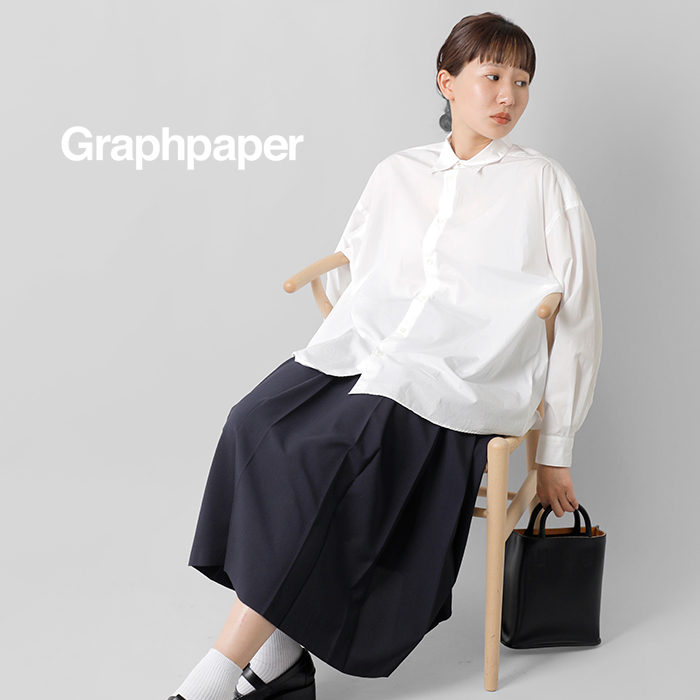 graphpaper(グラフペーパー)コットンブロードレギュラーカラーオーバーシャツ“BroadL/SOversizedRegularCollarShirt”gl233-50006b-c