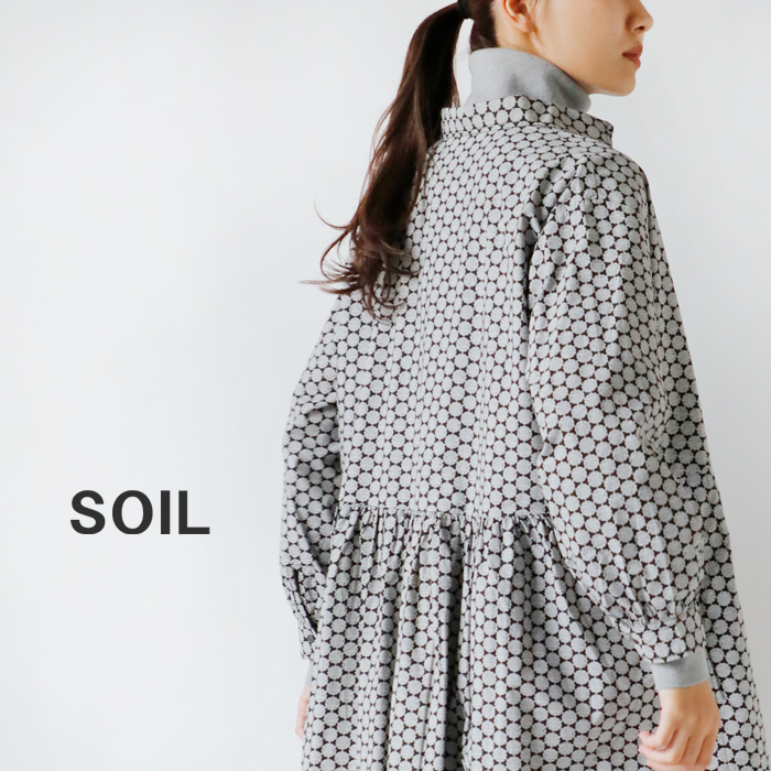 ☆】SOIL ソイル 60Sポプリン フラワー プリント レギュラーカラー