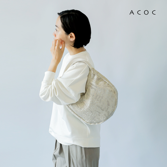 ☆】【30%OFF】ACOC アコック ジャガード 2way ハーフムーン バッグ