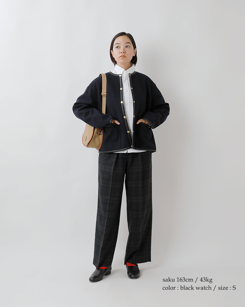 Traditional Weather wear/ワイドタックパンツ/ブラックS