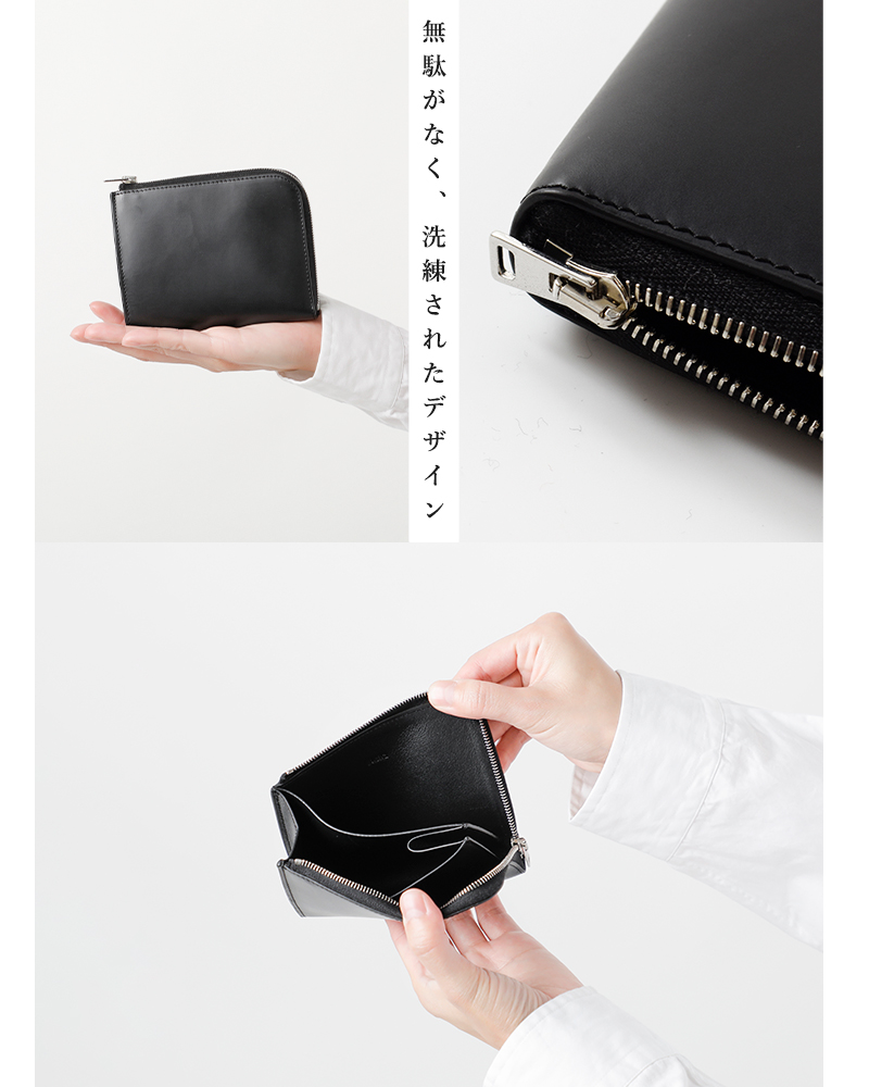 Aeta WALLET スムース カウレザー L字ジップ ミニ ウォレット-