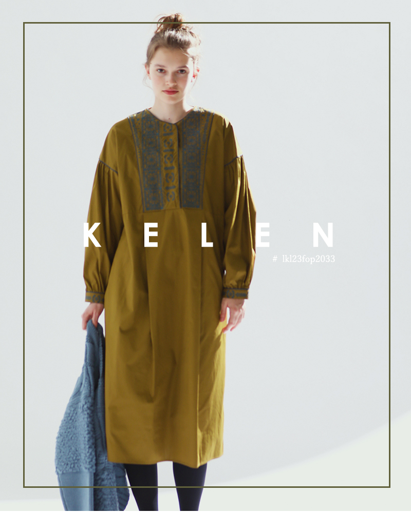 ☆】【30%OFF】kelen ケレン コットン 刺繍 デザイン ドレス “QUARA