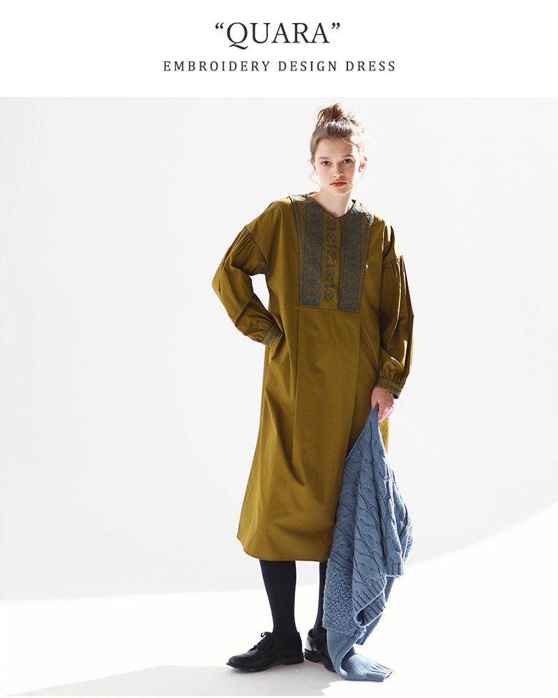 ☆】【30%OFF】kelen ケレン コットン 刺繍 デザイン ドレス “QUARA