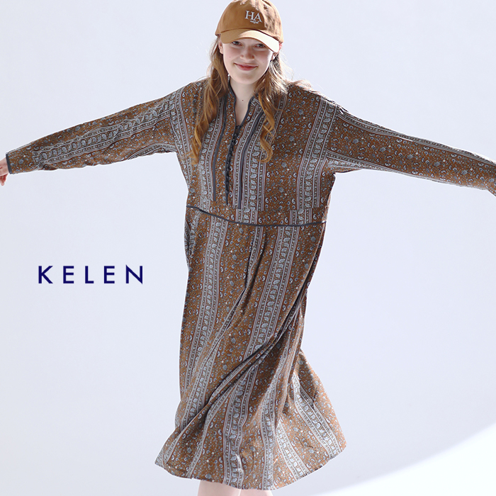 【新品・タグ付】kelen ケレン 刺繍ウエストバンドドレスワンピース