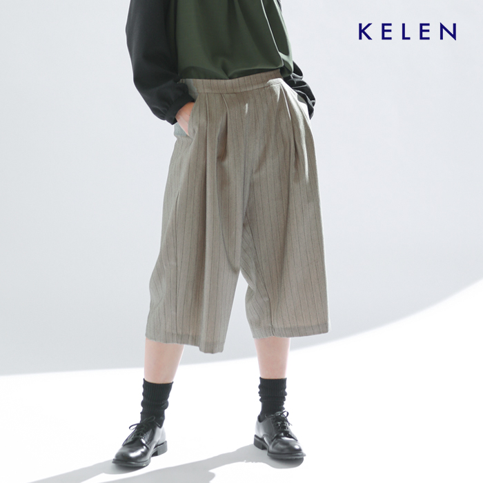 ☆】【2023aw新作】kelen ケレン 2タック クロップド パンツ “PHIPS