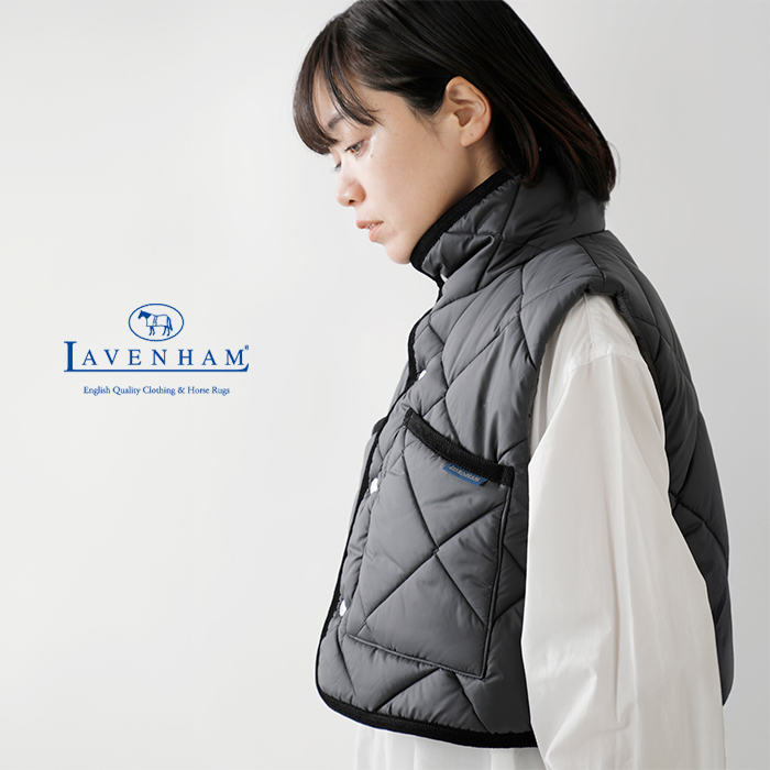 ☆】【30%OFF】LAVENHAM ラベンハム ビッグキルト スタンドカラー