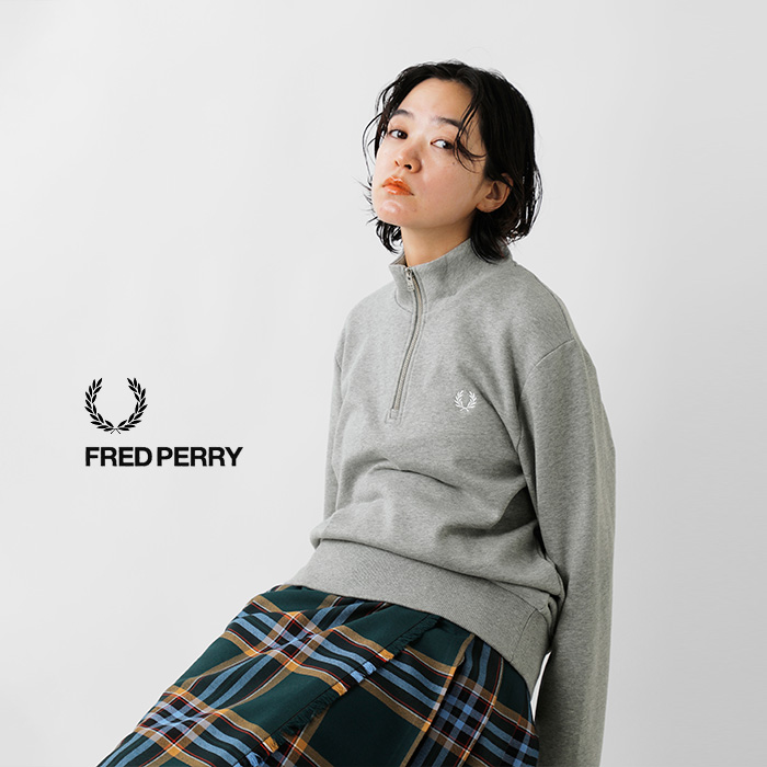 2023aw新作】FRED PERRY フレッド ペリー コットン 裏毛 ハーフジップ