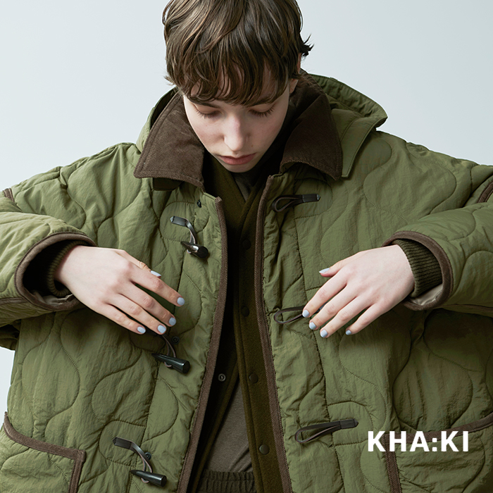 【2023aw新作】kha:ki カーキ , ミリタリー キルト ダッフルコート “MIL QUILT DUFFLE COAT”  mil23fjk3209-yh レディース【サイズ・カラー交換初回無料】