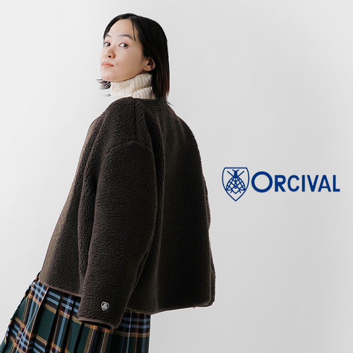 海外出荷不可】ORCIVAL オーチバル オーシバル ウール ノーカラー ボア