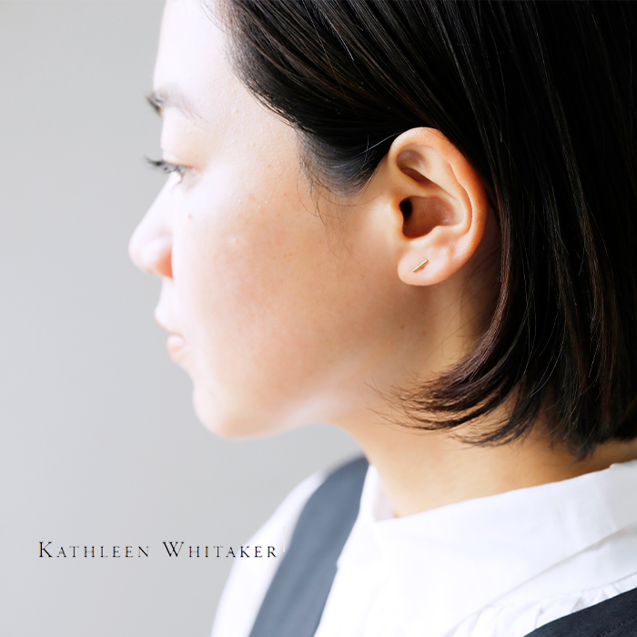 Kathleen Whitaker キャスリーン ウィテカー , ゴールドショートピアス”Staple Earring Short” 片耳  p-st-01-yo レディース