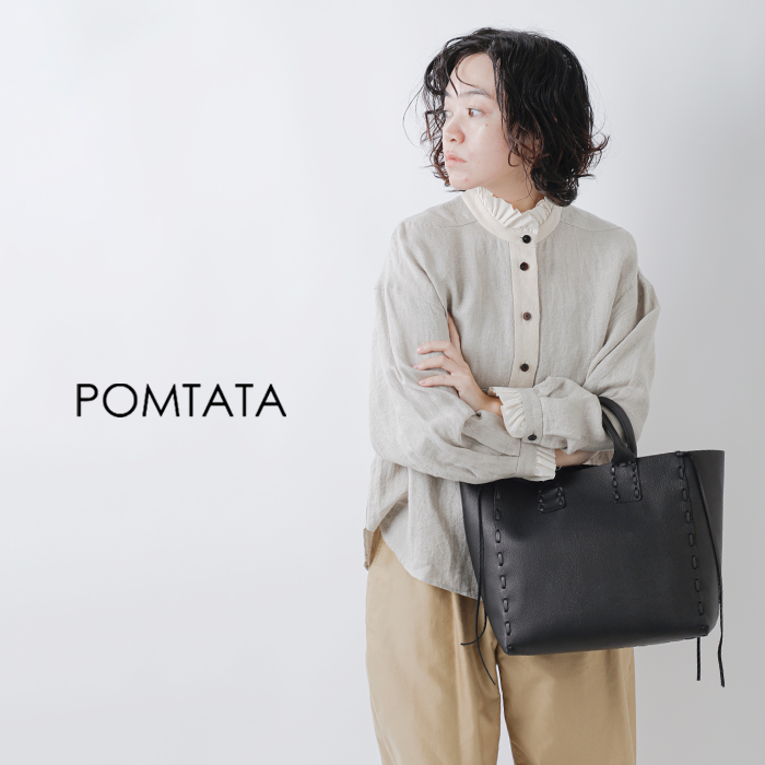 POMTATA(ポンタタ)カウレザートートバッグ“SAKUTOTE”saku-tote