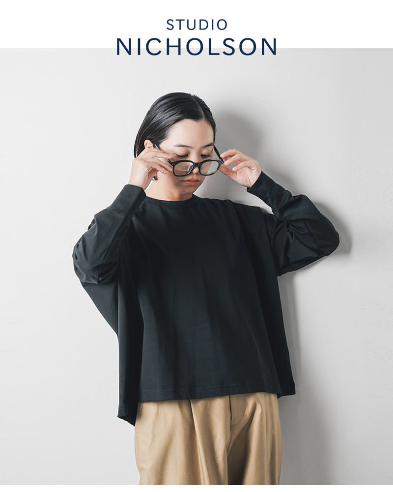 STUDIO NICHOLSON コットン　オーバーサイズニット　ネイビー