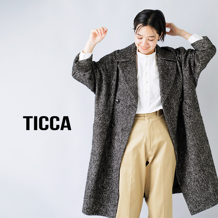 【2023aw新作】TICCA ティッカ , ツイード テント コート tbca-222-yo レディース