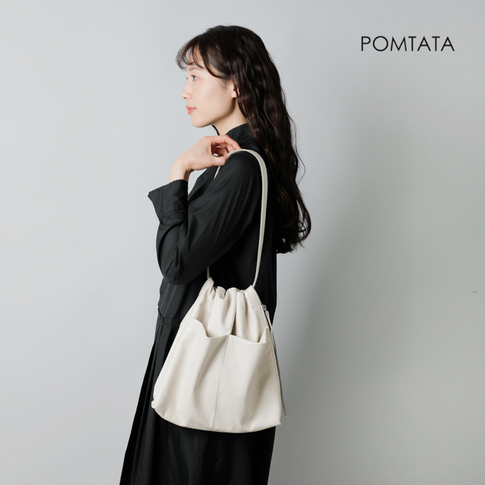 POMTATA(ポンタタ)ホースレザー巾着トートバッグ“TIOTOTE”tio-tote