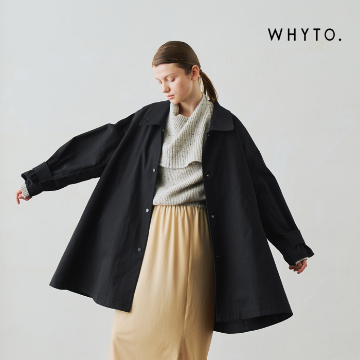 whyto ホワイト コットン テントライン コート “TENT LINE COAT