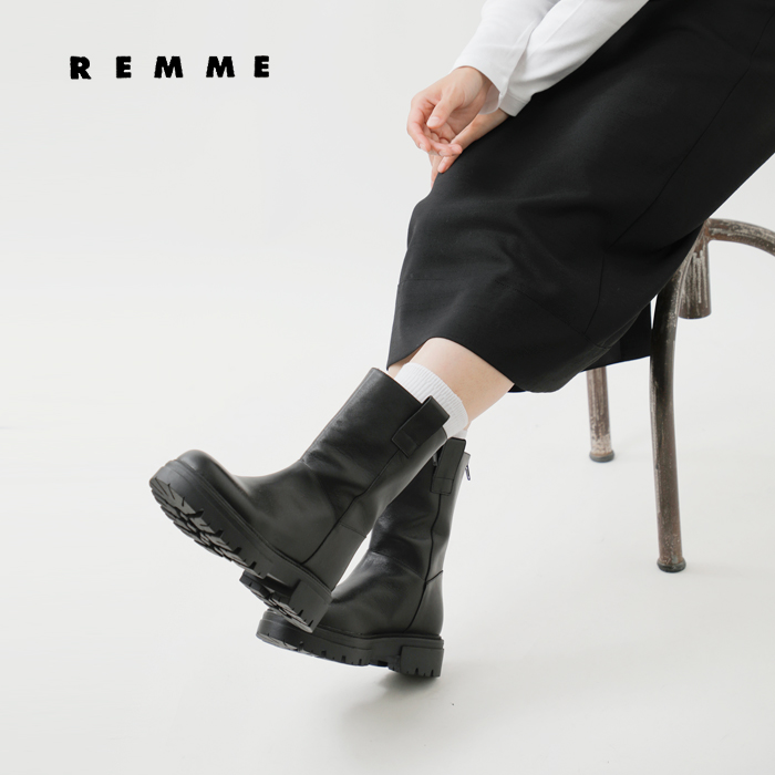 クーポン対象】【2023aw新作】REMME レメ ナパ レザー タンクソール