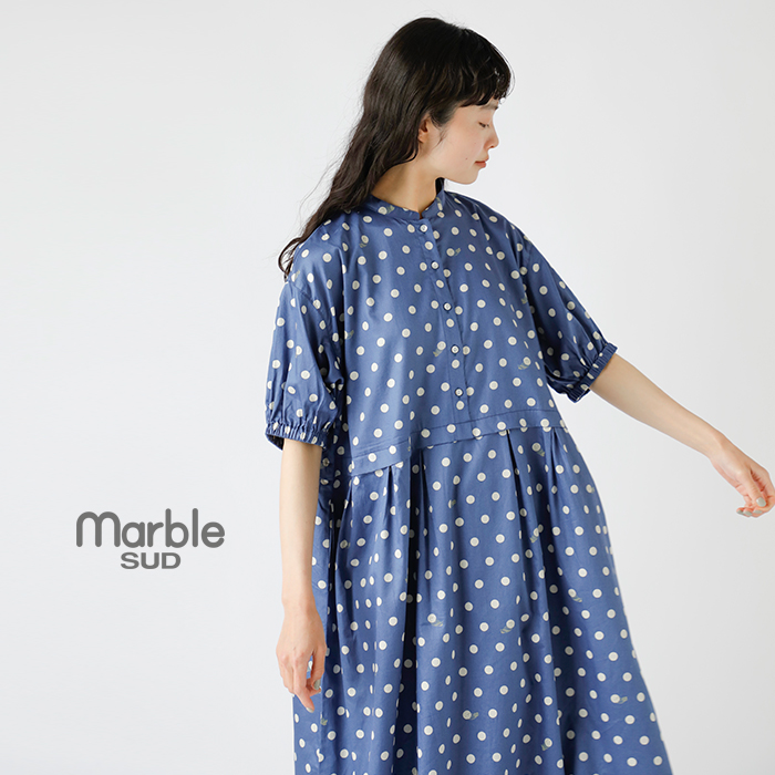 marble SUD マーブルシュッド ハーフスリーブ タックワンピース