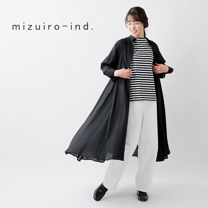 【Mizuiro ind 】シャツワンピース　ロングワンピース　オーバーサイズ