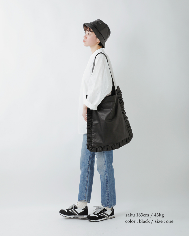 クーポン対象】Sisii シシ レザー フリル トート バッグ “frill tote 