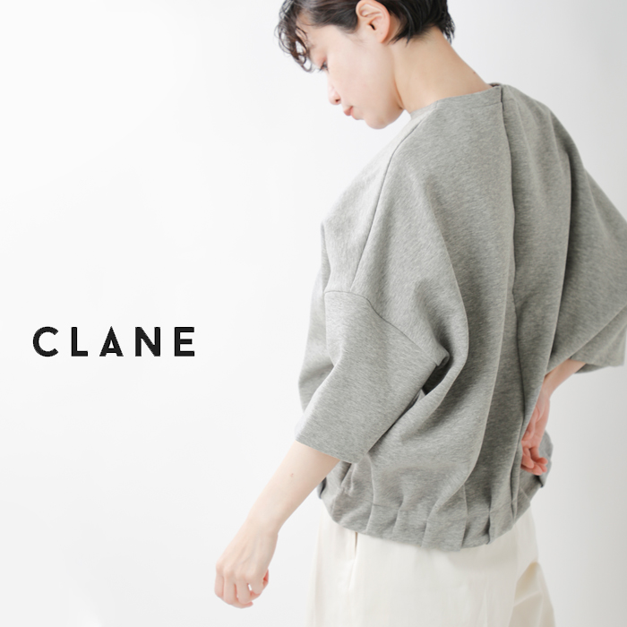 CLANE クラネ ワッフル カットソー サーマル ホワイト ボリューム袖-