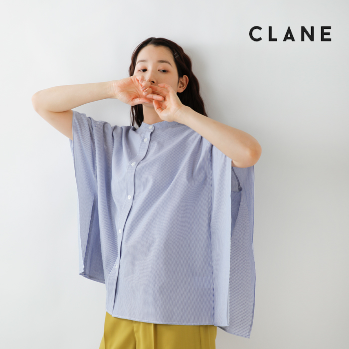 【30%OFF】CLANE クラネ , スタンドカラー ワイド ボックス シャツ 14122-4292-ms レディース