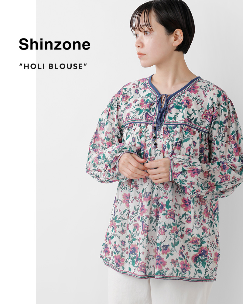Shinzone(シンゾーン)コットン フラワープリント ホーリー ブラウス “HOLI BLOUSE” 23mmsbl05