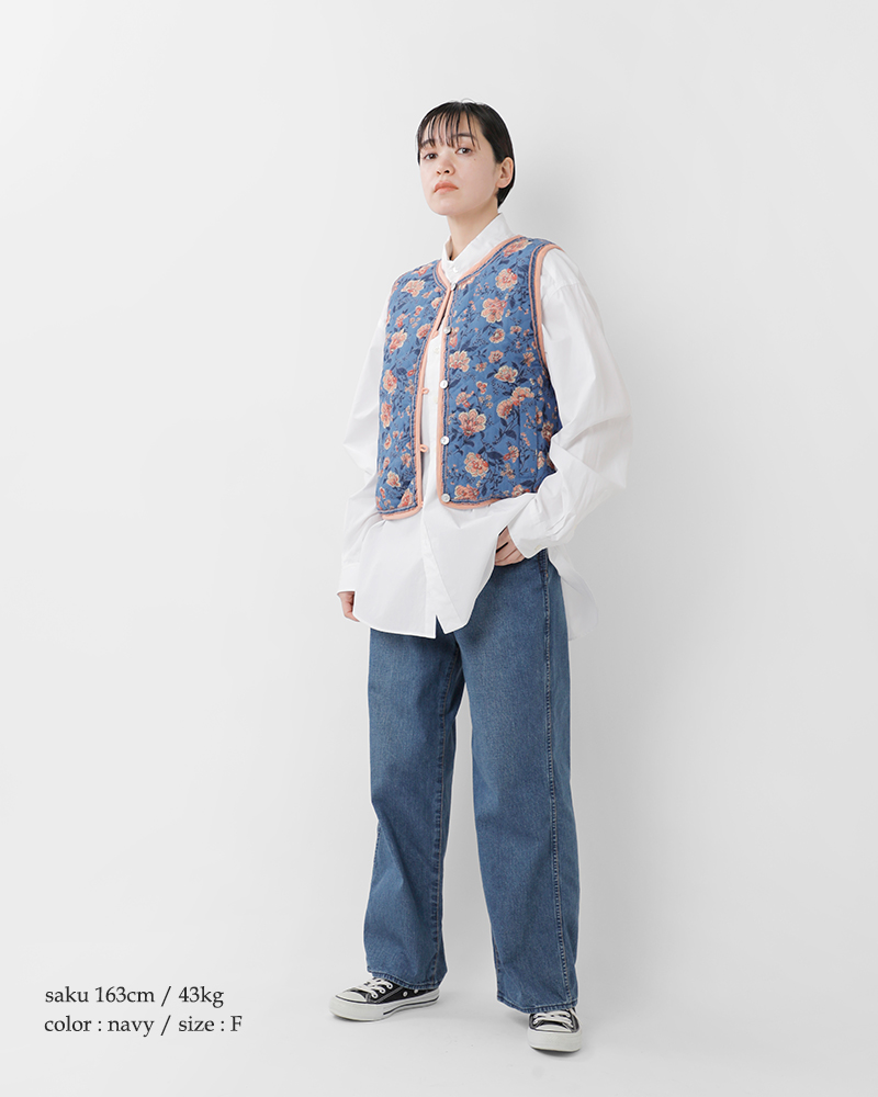 Shinzone(シンゾーン)コットン フラワープリント キルティング ホーリー ベスト “HOLI VEST” 23mmsjk03