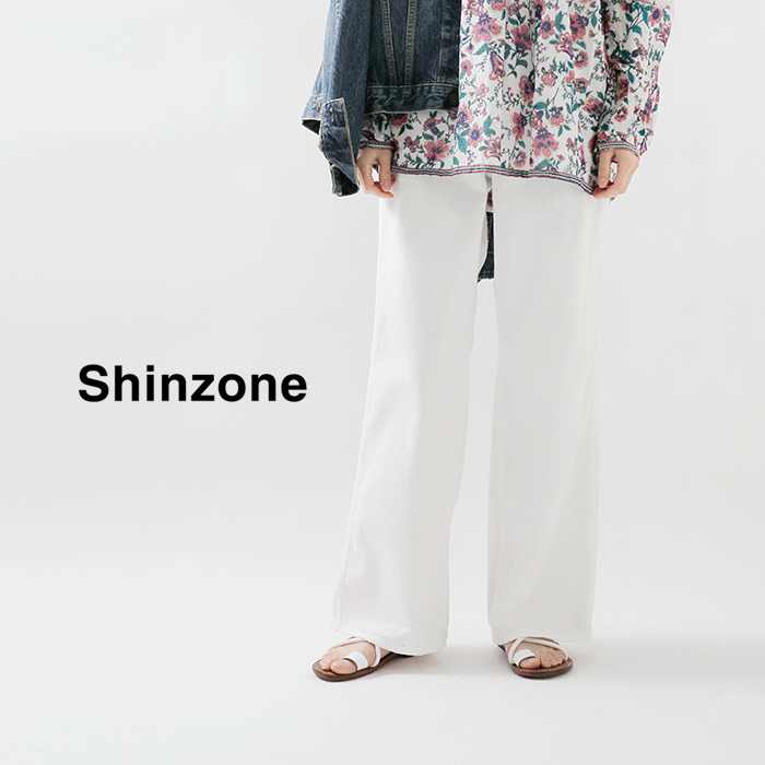 Shinzone(シンゾーン)コットンサイドジップハイウエストデニムランチパンツ“RANCHPANTS”23mmspa01
