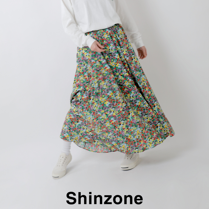 Shinzone シンゾーン フラッシー フラワープリント スカート “FLASHY 