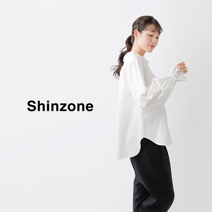 【クーポン対象】Shinzone シンゾーン , コットン レースカラー ブラウス “LACE COLLOR BLOUSE” 23smsbl06-kk  レディース