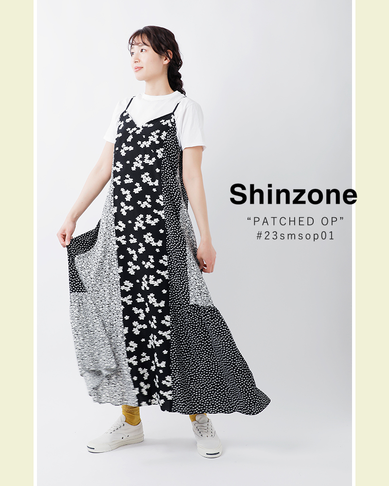 Shinzone シンゾーン , パッチワーク キャミソール ロング ワンピース “PATCHED OP” 23smsop01-yo レディース