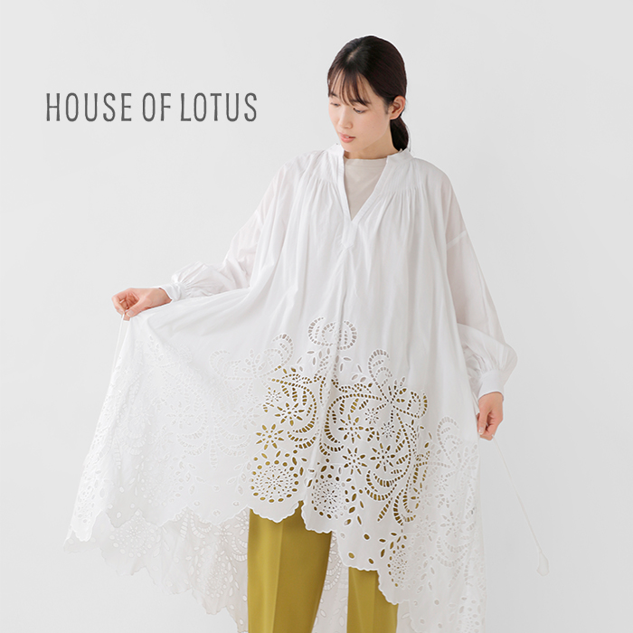 HOUSE OF LOTUS 刺繍 ブラウスワンピース M ホワイト フリル - agedor.ma