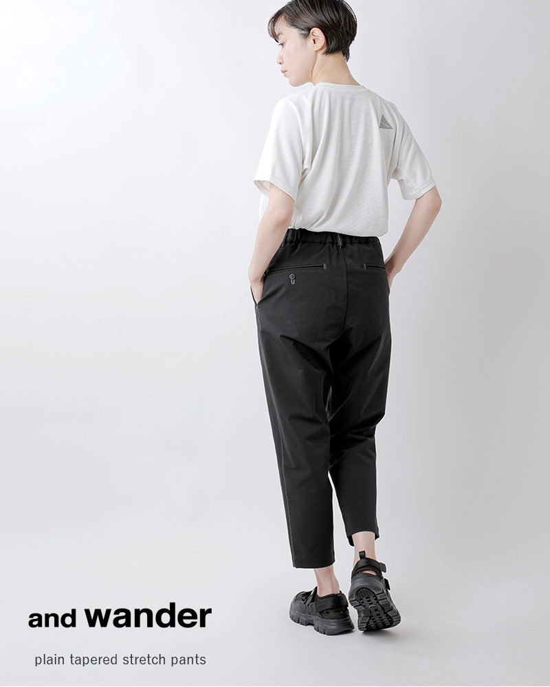 30%OFF】and wander アンドワンダー 撥水 ストレッチ プレーン