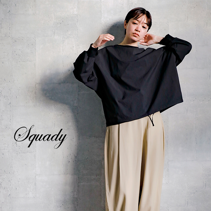 Squady スカディ タイプライター × ドライ天竺 コットン 裾スピンドル ロングスリーブ Tシャツ 710-1890-mn レディース  Piu di aranciato(ピウディアランチェート)