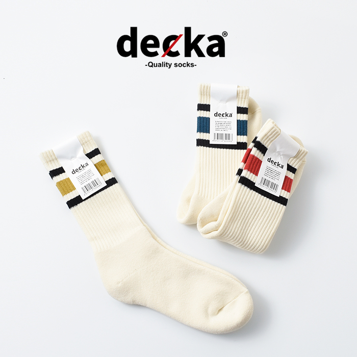 ゆうパケット選択可】decka Quality socks デカクォリティソックス 靴下 ミドル丈 スケーターソックス 靴下 “80's Skater  Socks” 80s-skater-socks-mt レディース Piu di aranciato(ピウディアランチェート)