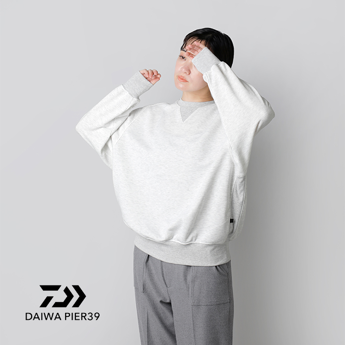 DAIWA PIER39(ダイワピア39)クルーネックフリーダムスリーブテックスウェットシャツ“WsTECHSWEATCREWFREEDOMSLEEVE”be-50023l