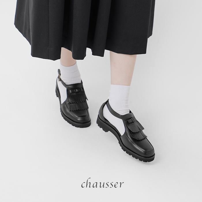 chausser(ショセ)カウレザーフラットキルトシューズc-2340