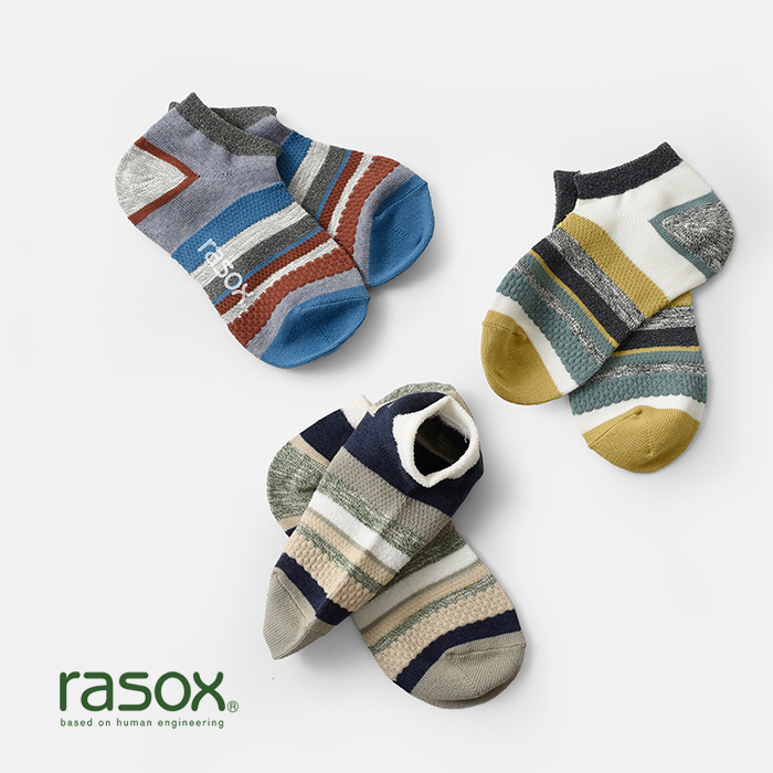 rasoxrasox(ラソックス)マルチボーダーロウソックスca211sn03