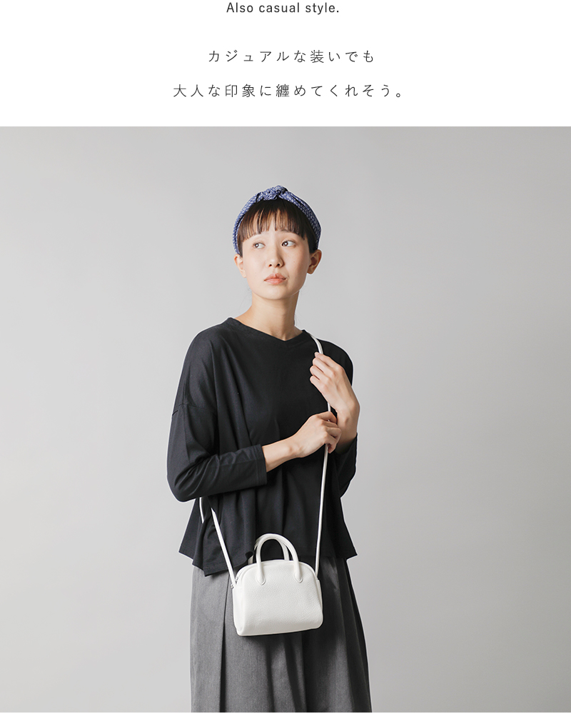 美品 Aeta アエタ ディア ボストン ミニ レザー ショルダー バッグ-